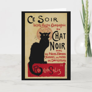 Ce Soir Chatta Noir Black Cat, Vintage Art nouveau Kort