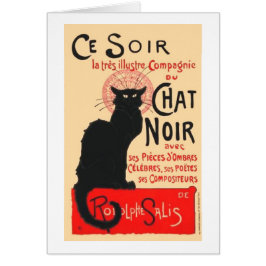 Ce Soir Le Chatta Noir, Théophile Steinlen Hälsningskort