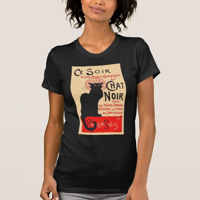 Ce Soir Le Chatta Noir, Théophile Steinlen Tee Shirt (Framsida)