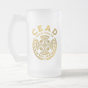 Cead Mile Failte St. Patrick's Day Shamrock Frostat Ölglas