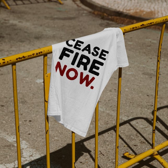 Cease Fire Now, Black and Red T Shirt (Skapare uppladdad)