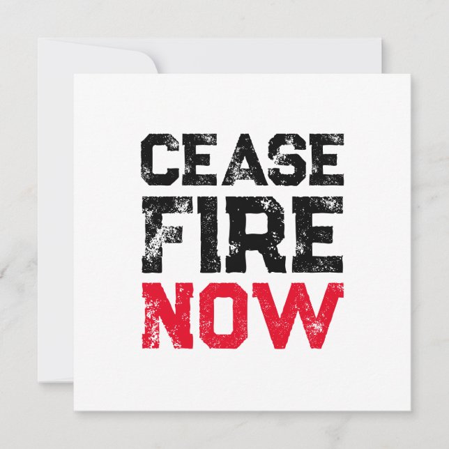 Cease Fire Now Black Red white grunge typography (Framsida)