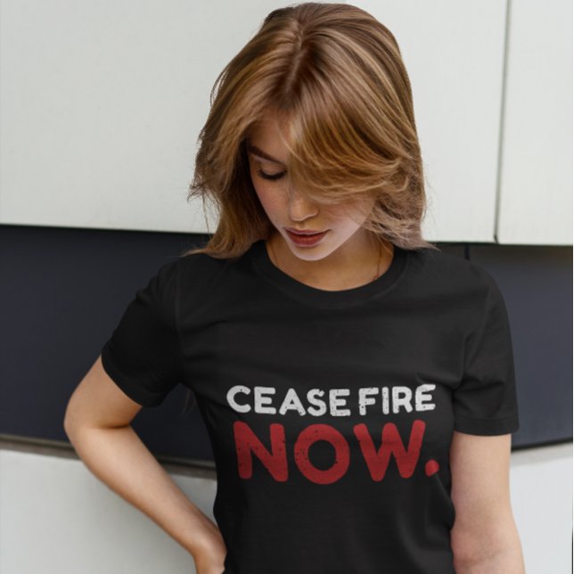 Cease Fire Now, White and Red T Shirt (Skapare uppladdad)