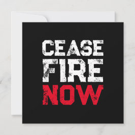 Cease Fire Now White Red Black grunge typography