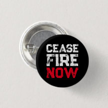 Cease Fire Now White Red Black grunge typography