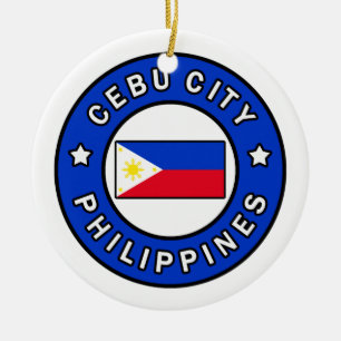 Cebu City Filippinerna Julgransprydnad Keramik