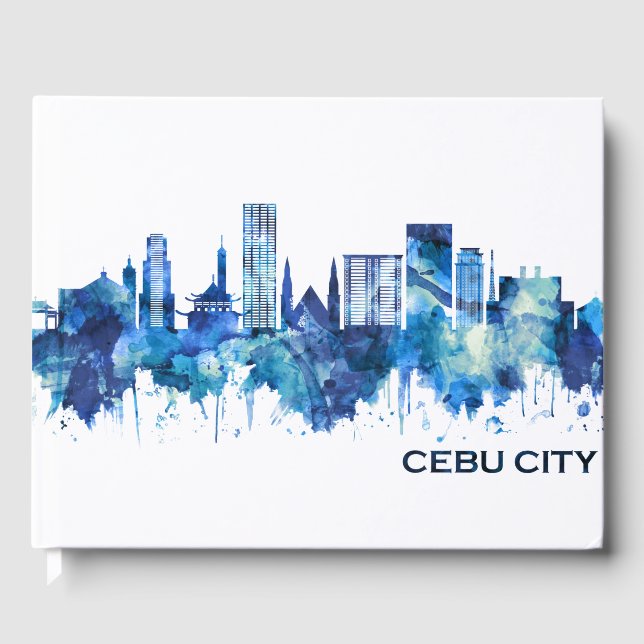 Cebu City Filippinerna Skyline Blue Gästböcker (Framsida)