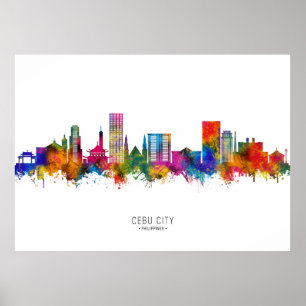Cebu City Filippinerna Skyline Poster