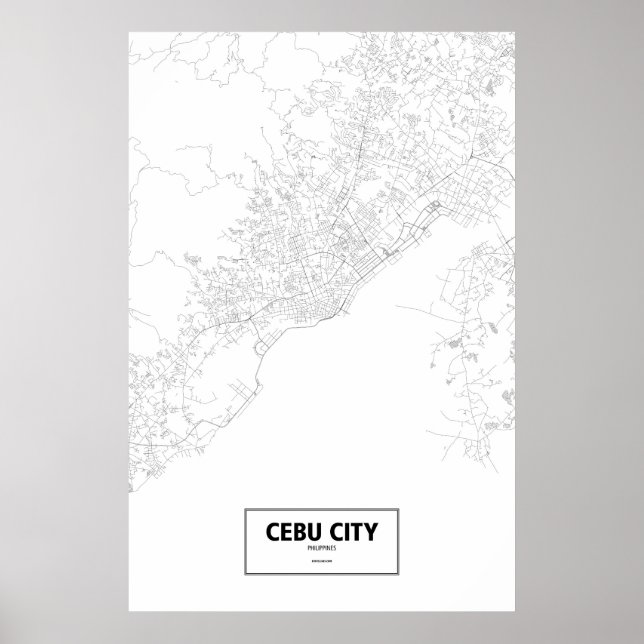 Cebu City, Filippinerna (svart på vit) Poster (Framsidan)