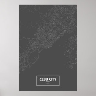 Cebu City, Filippinerna (vit på svart) Poster