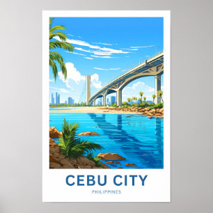Cebu City Philippines Travel Skriv ut Poster
