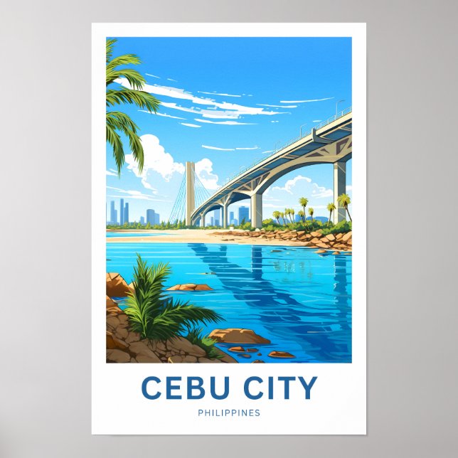 Cebu City Philippines Travel Skriv ut Poster (Framsidan)