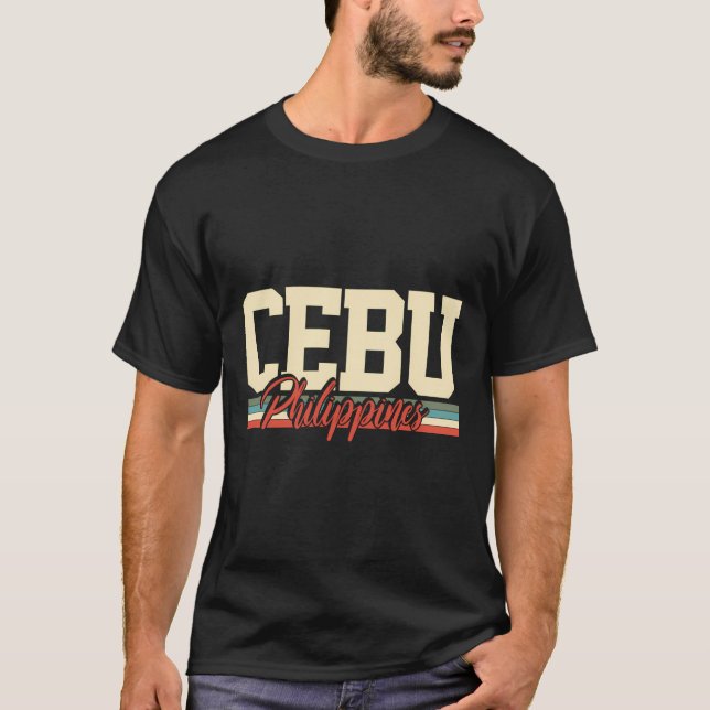 Cebu Filippinerna Island Retro Gift T Shirt (Framsida)