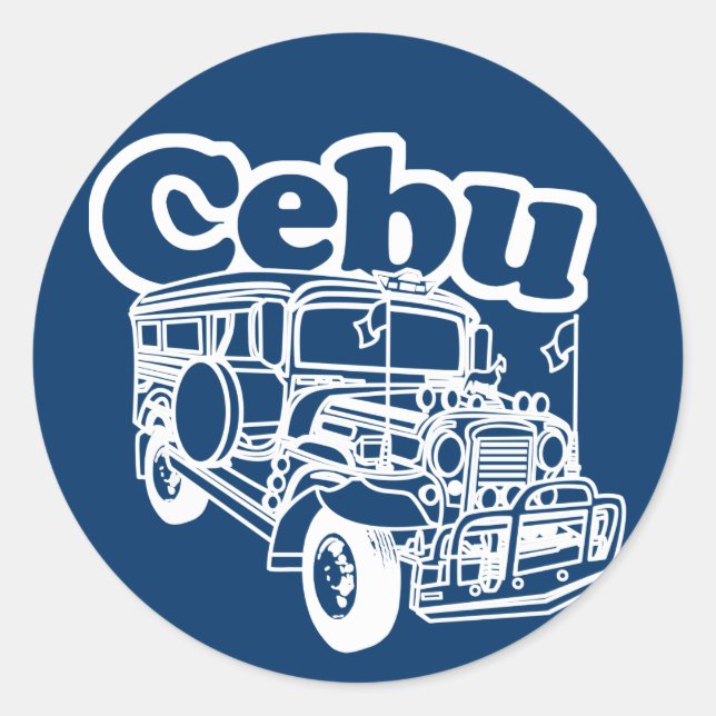 Cebu Jeepney Runt Klistermärke (Framsida)
