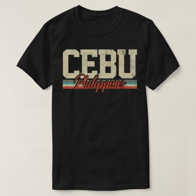 Cebu Philippines Island Retro Vintage Gift T Shirt (Design framsida)
