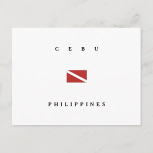Cebu Philippines Scuba Dive Flagga Vykort