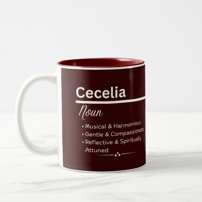 Cecelia Personlig Kopp Med Flicknamn Betydelse (Vänster)