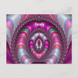 CECELY ~ ROSA 3D Fraktal Design ~ Vykort
