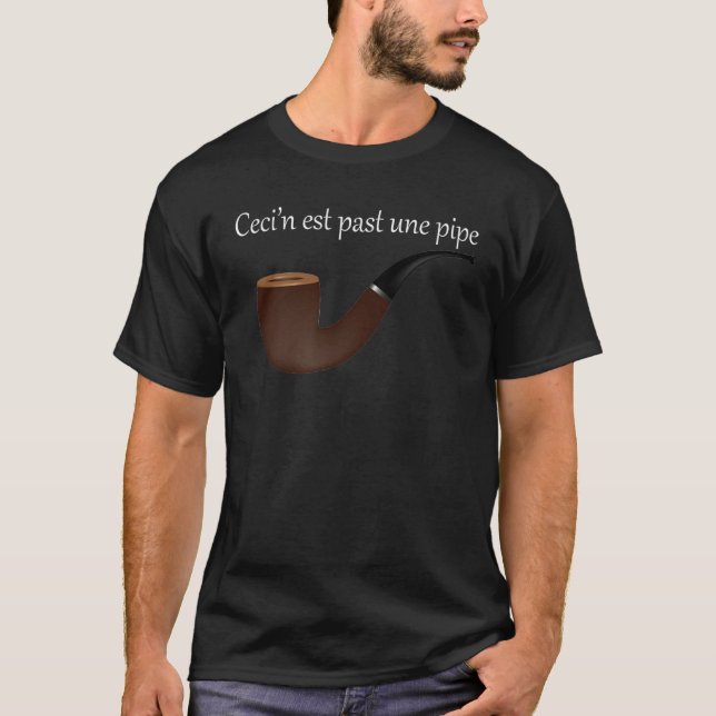 Ceci N'est Pas Une Pipe det här är ingen pipa T Shirt (Framsida)