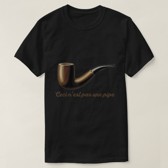 Ceci N'est Pas Une Pipe - detta är inte en pipekon T Shirt (Design framsida)