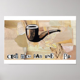 "Ceci n'est pas une pipe" inspirerad kollage print Poster