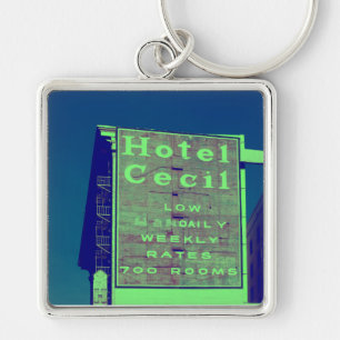 Ceciel Hotel Photo Premium Keychain Fyrkantig Silverfärgad Nyckelring