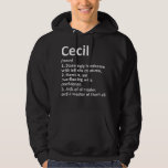 CECIL Definition Personlig Namn Funny Birthday Hoodie<br><div class="desc">CECIL Definition Personlig Namn Funny Birthday Gift Idea</div>
