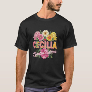 Cecilia Limited Edition Blommor Anpassat Namn Hust T Shirt
