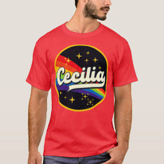 Cecilia Rainbow i Space Vintage Stil T Shirt