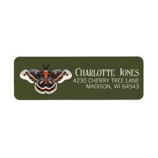 Cecropia Moth Returadress Etikett