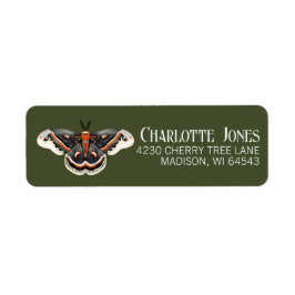 Cecropia Moth Returadress Returadress Etikett