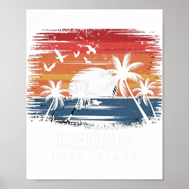 Cedar Beach Long Island Surfing Surfar  Poster (Framsidan)