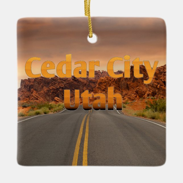 Cedar City UT Julgransprydnad Keramik (Framsida)