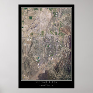 Cedar City Utah Satellite Poster Karta