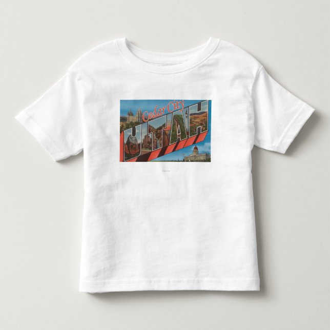 Cedar City Utah - stora brevplatser T-shirt (Framsida)