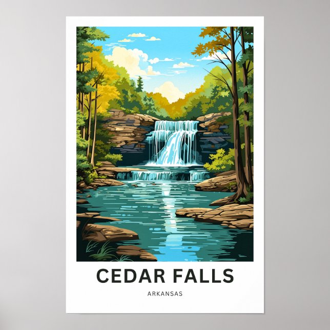 Cedar Falls Arkansas Travel Skriv ut Poster (Framsidan)