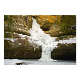 Cedar Falls i vinter, Hocking backar, Ohio Fototryck