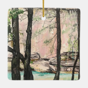 Cedar Falls Trail, Hocking Backe Julgransprydnad Keramik