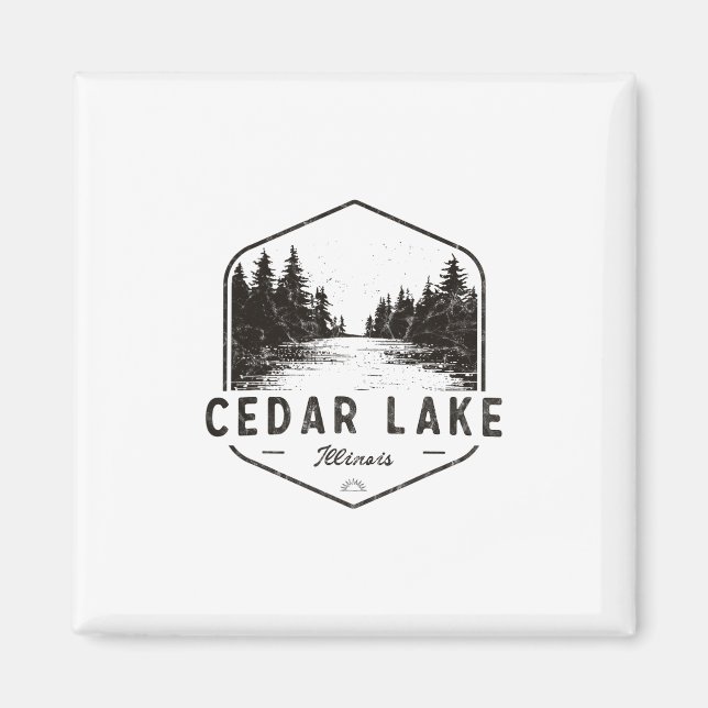Cedar Lake Illinois Utomhus Vintage 2  Magnet (Framsidan)