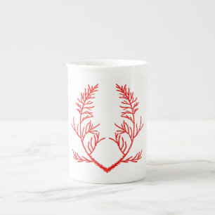 Cedar Löv på en Bone China Mugg Benporslin Mugg