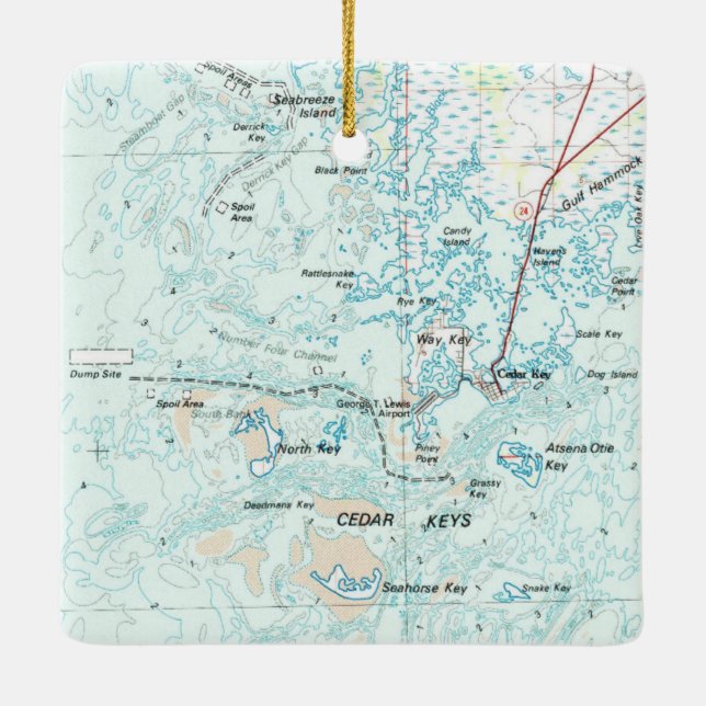 Cedar Nyckel FL Karta Julgransprydnad Keramik (Baksida)