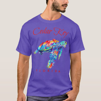 Cedar Nyckel Florida Watercolor Sea Turtle T Shirt