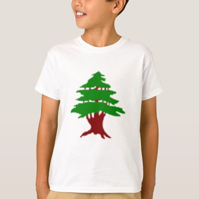 Cedar of Lebanon Premium Patriotisk Bild T-Shirt (Framsida)