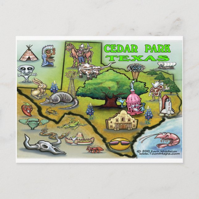 Cedar Park TEXAS Karta Vykort (Framsida)