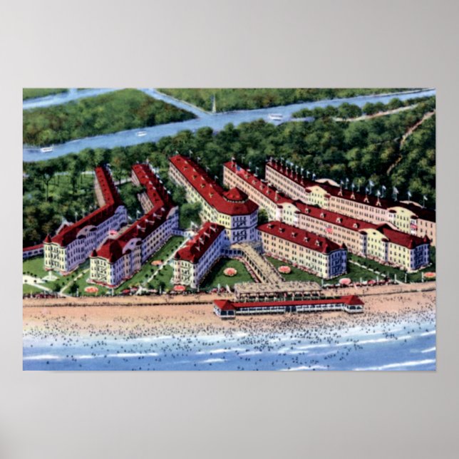 Cedar Point Ohio Hotel Breakers 1920 Poster (Framsidan)