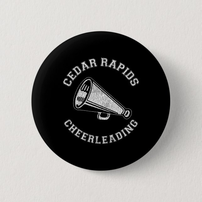 Cedar Rapids Cheer Distressed Retro 90-tals Cheerl Knapp (Framsida)