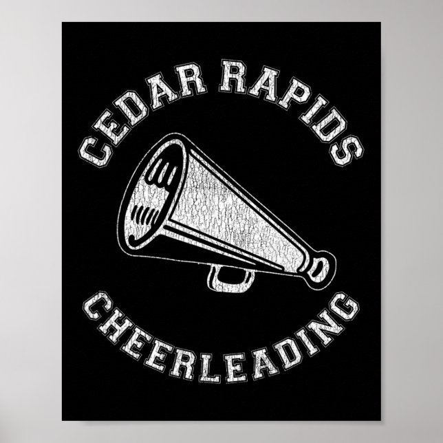 Cedar Rapids Cheer Distressed Retro 90's Cheerlead Poster (Framsidan)