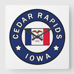 Cedar Rapids Iowa Fyrkantig Klocka