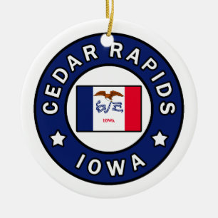 Cedar Rapids Iowa Julgransprydnad Keramik