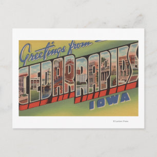 Cedar Rapids, Iowa - Large Brev Scenes Vykort